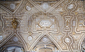 Ornate Ceiling of Saint Peters Basilica in the Vatican City