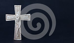 Ornate celtic cross. Mourning moment at the end of a life. Last farewell. Copy space. Condole