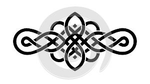 Ornate Celtic Knot Horizontal Border Element, vector design Generative AI