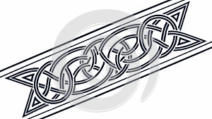 Ornate Celtic Knotwork Border Design, Interlocking Abstract Pattern, vector design Generative AI