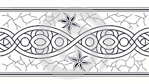 Ornate Celtic Knotwork Decorative Border, vector design Generative AI
