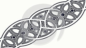 Ornate Celtic Knotwork Horizontal Border, vector design Generative AI
