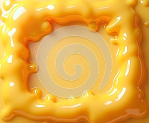 Ornate Cheese Frame with Melted Texture and Abstract Cloudcore Style