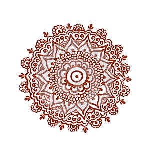 Ornate circle, mandala - indian henna tattoo. Mehendi ethnic vector