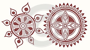 Ornate Circular Floral Star Patterns Vector Design Elements, vector design Generative AI