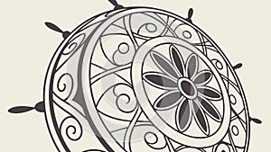 Ornate Circular Mandala Pattern Decorative Element, vector design Generative AI