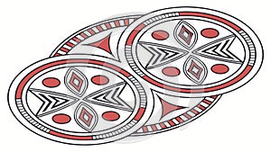 Ornate circular medallions, classical decorative elements, vector design Generative AI