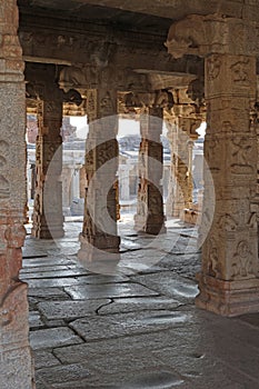 Ornate Columns, Krishna or Balakrishna Temple, Hampi near Hospete, Karnataka, India