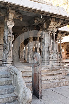 Ornate Columns, Virupaksha Temple in Hampi near Hospete, Karnataka, India