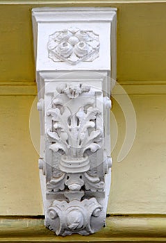 Ornate corbel on a building wall