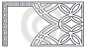 Ornate Corner Panel Design, Classic Architectural Element, vector design Generative AI