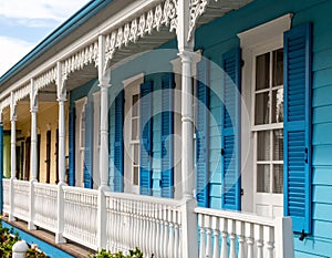 Ornate Creole architecture details on historic buildings showcase the cultural influences and history photo