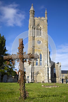 Ornate Cross in the Grounds of Holy Trinity Church in Shaftesbury, UK