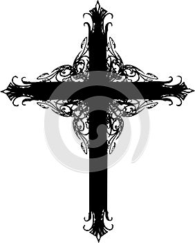 Ornate cross silhouette