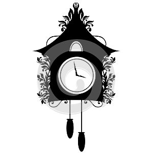 Ornate Cuckoo Clock Silhouette