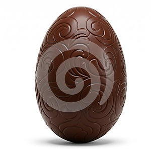 Ornate Dark Chocolate Easter Egg with Swirl Pattern