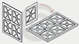 Ornate Decorative Architectural Panel Design Element, vector design Generative AI