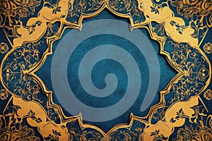 Golden Teal Arabesque Frame