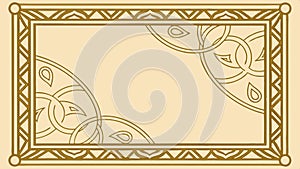 Ornate decorative rectangular frame element vector design Generative AI