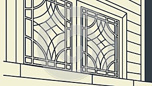 Ornate Decorative Window with Intricate Pattern, vector design Generative AI