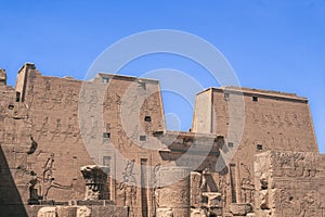 Ornate Details of an Egyptian Temple Facade. Egypt Summer Travel