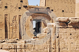 Ornate Details of an Egyptian Temple Facade. Egypt Summer Travel