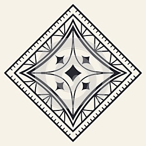 Ornate Diamond Square Geometric Pattern, vector design Generative AI