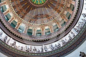 Ornate dome inside state capital building, Springfield, Illinois