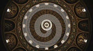 Ornate Dome Interior with Paintings and Windows