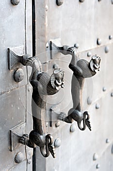 Ornate door handle on the gate