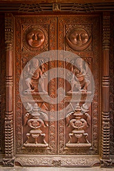 Ornate doorway of Kathmandu, Nepal