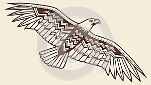 Ornate Eagle Geometric Pattern Majestic Bird Vector, vector design Generative AI