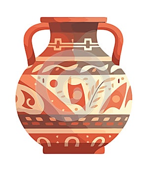 Ornate earthenware vase with flower pattern design