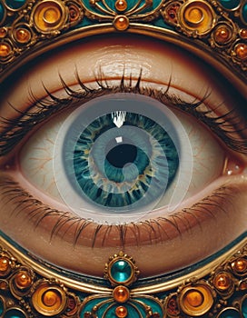 Ornate Eye with Jeweled Embellishments photo