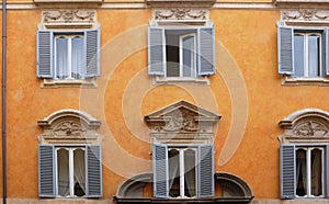 Ornate facade in Rome, Italy