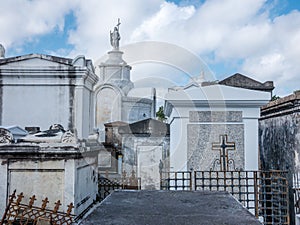 Ornate family mausoleums in St. Louis Cemetery  1 in New Orleans, Louisiana, United States photo