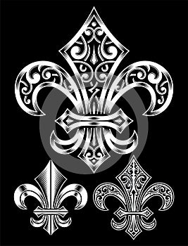 Ornate Fleur De Lis Vector Set photo