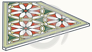 Ornate Floor Tile Pattern, Decorative Ceramic Surface Vector, vector design Generative AI