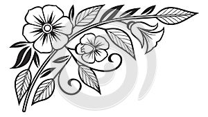 Ornate Floral Corner Accent Vector for Decorative Projects, vector design Generative AI