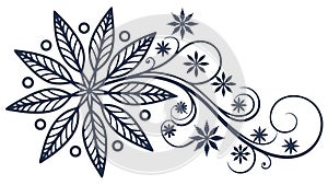 Ornate floral pattern with stars vector illustration, vector design Generative AI