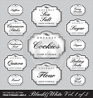 Ornate food storage labels vol1 (vector)