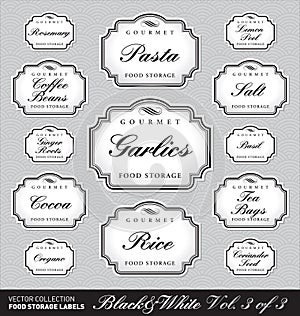 Ornate food storage labels vol3 (vector)