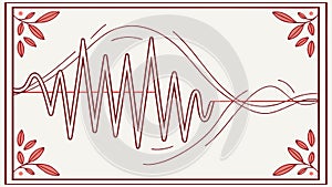 Ornate Frame with Abstract Wave Patterns, vector design Generative AI