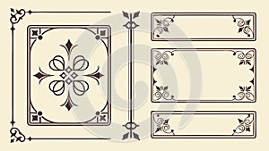 Ornate Frame & Border Elements for Elegant Designs, vector design Generative AI