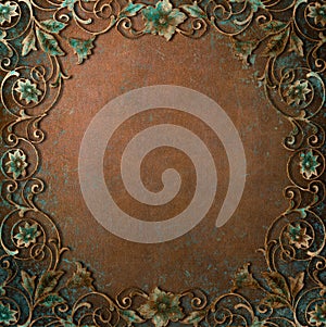 Ornate Frame Copper Patina