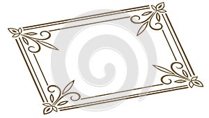 Ornate Frame Corner with Swirling Design, vector design Generative AI