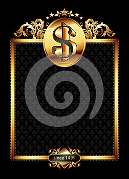 Ornate frame with dollar symbol