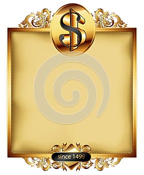 Ornate frame with dollar symbol