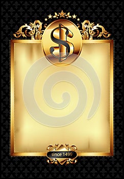 Ornate frame with dollar symbol