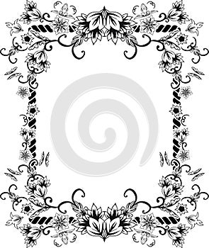 Ornate frame with flowers